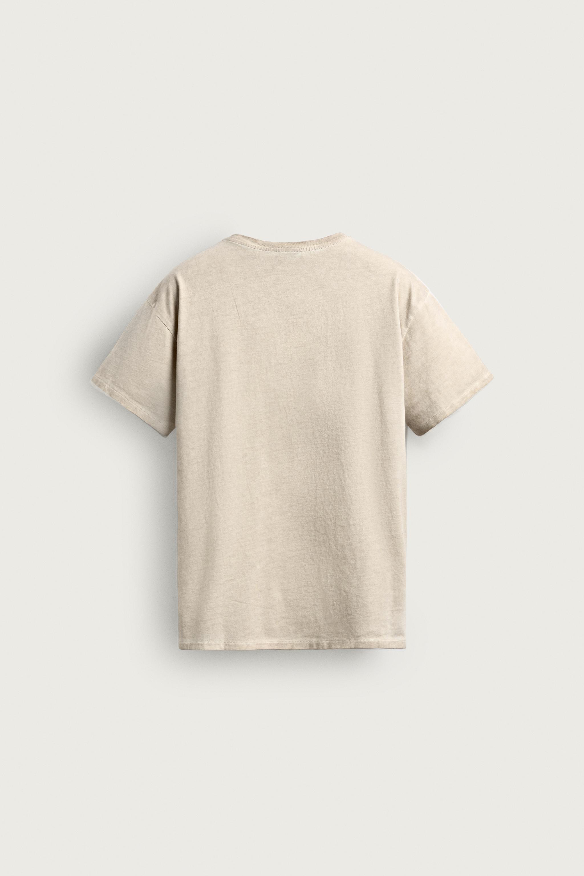 VINTAGE EFFECT TEXT PRINT T-SHIRT